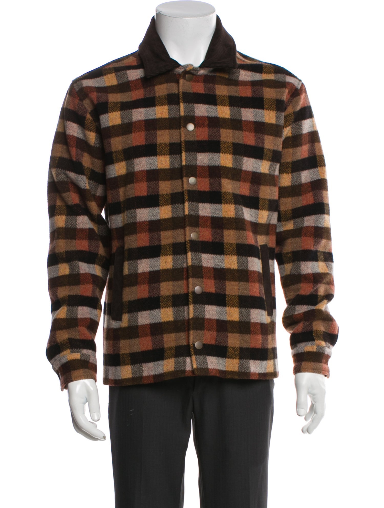 Percival Merino Wool Plaid Print Trucker Jacket