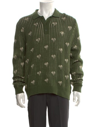 Percival Printed Collar Polo Sweater
