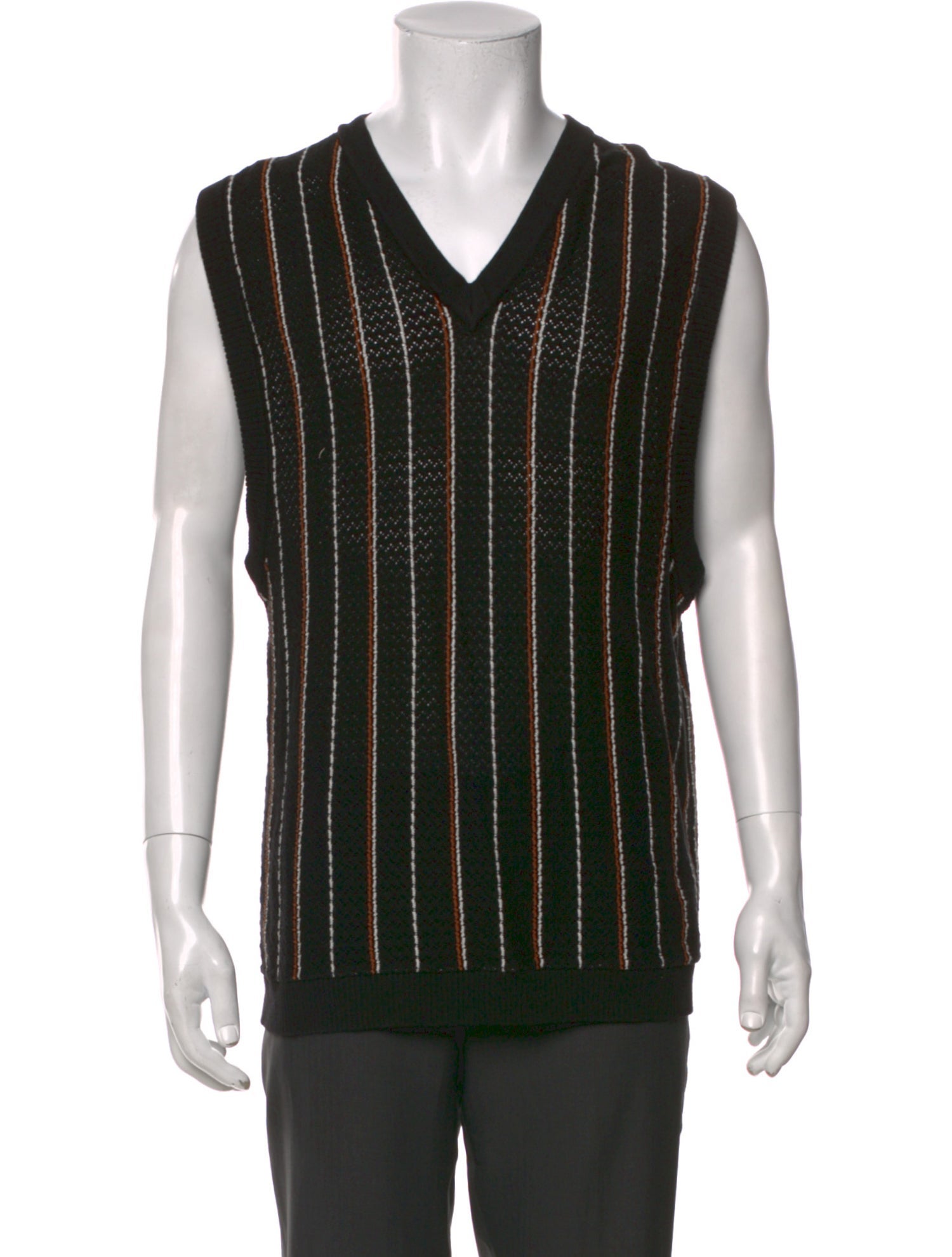 Percival Striped V-Neck Sweater Vest