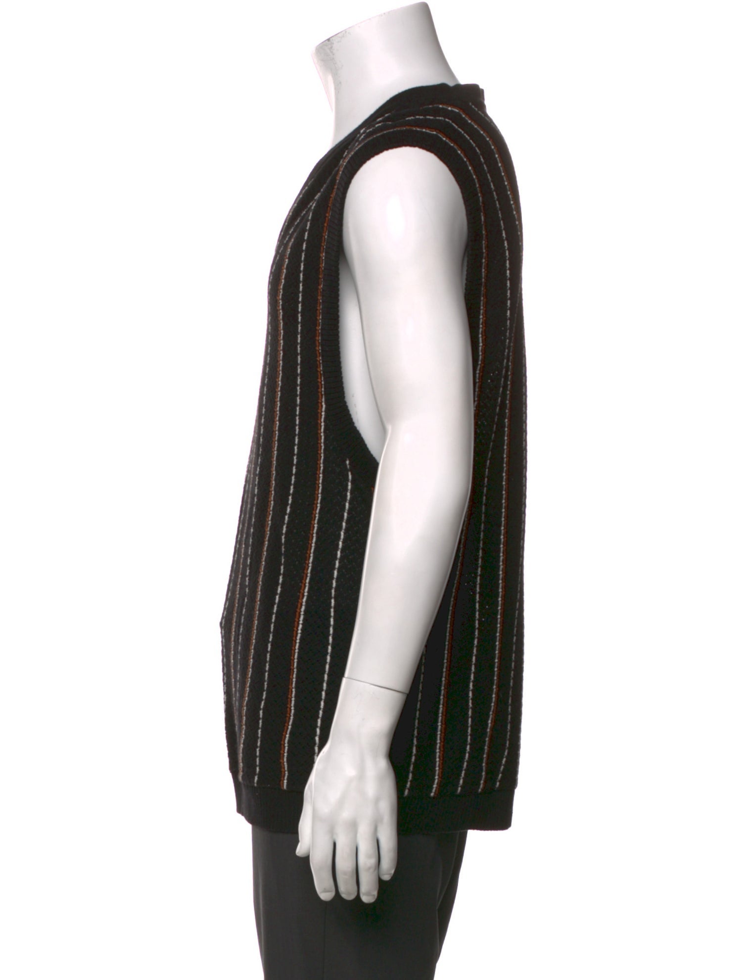 Percival Striped V-Neck Sweater Vest