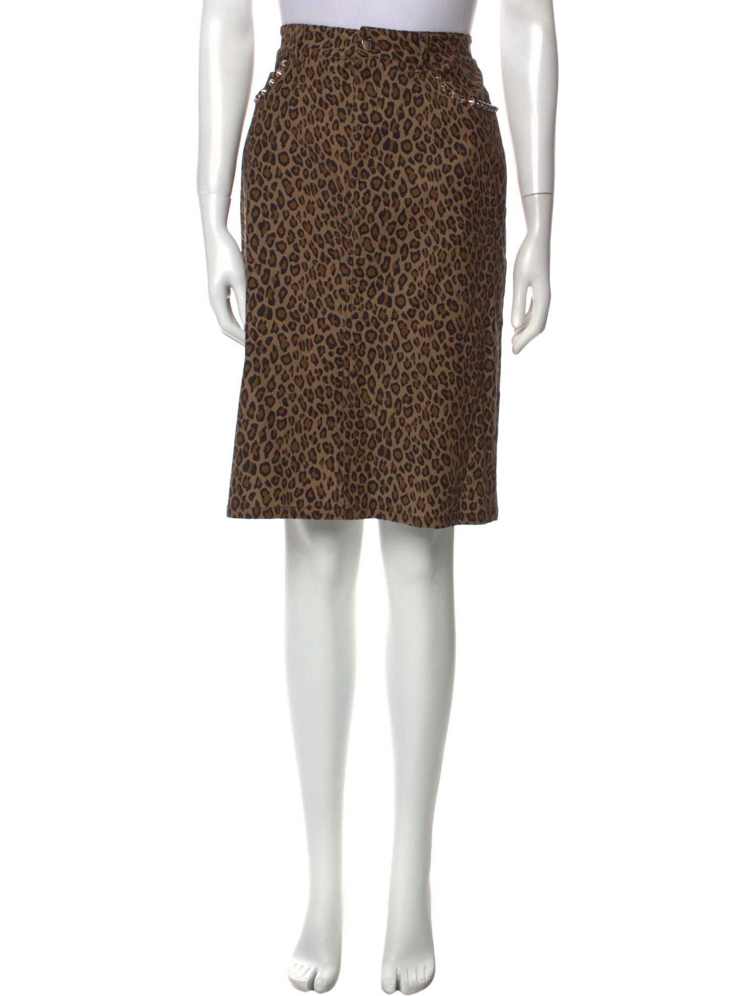 Les Rêveries Animal Print Knee-Length Skirt