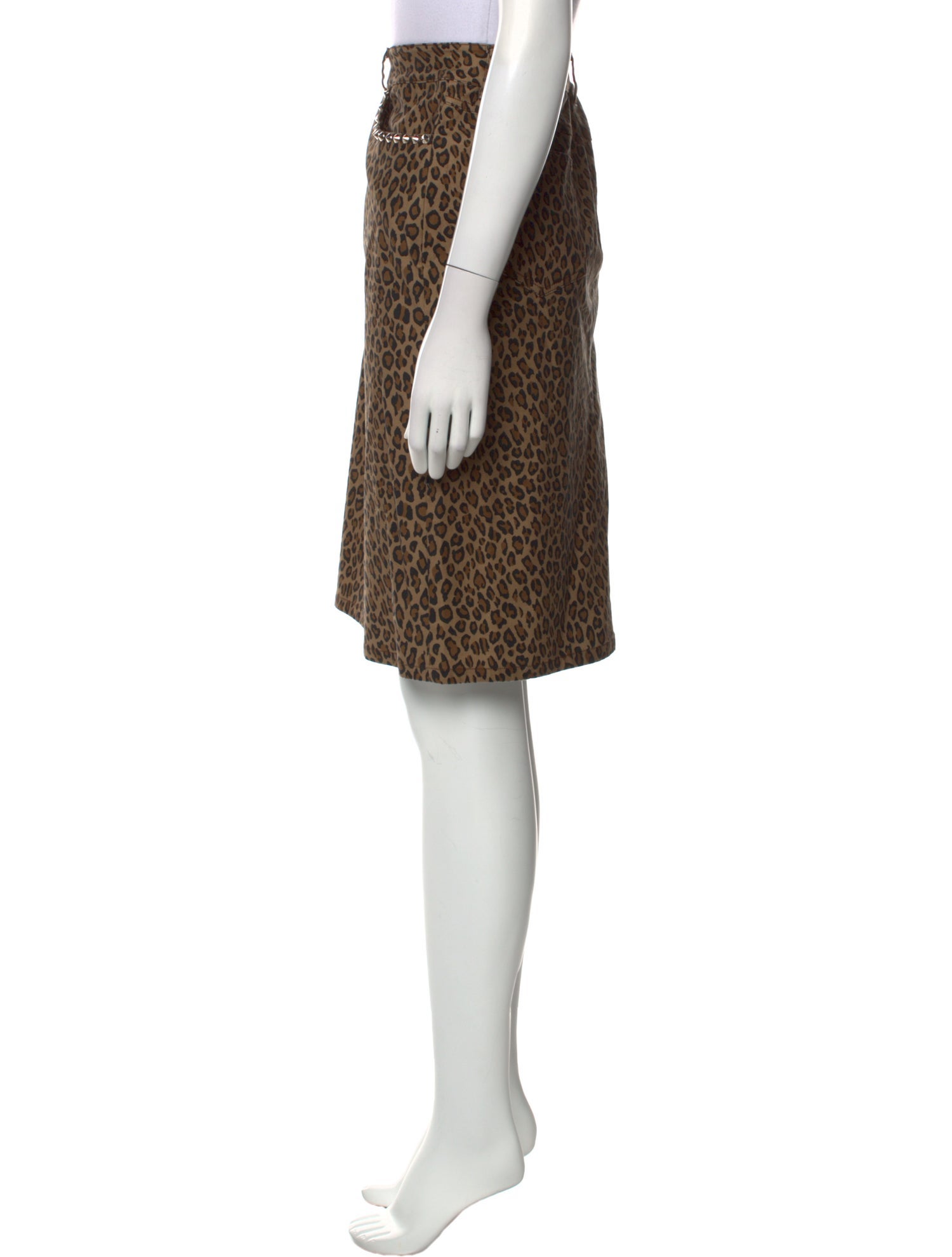 Les Rêveries Animal Print Knee-Length Skirt