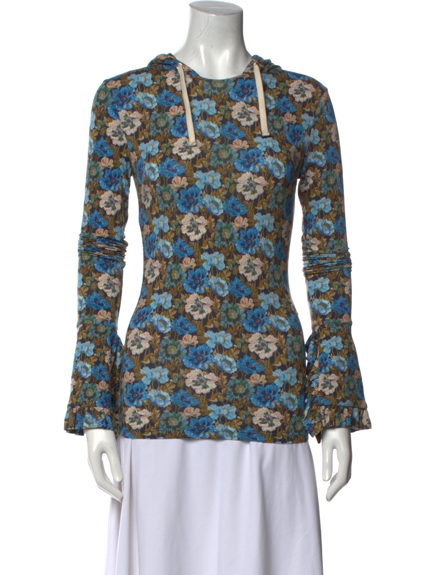 Les Rêveries Floral Print Crew Neck Blouse