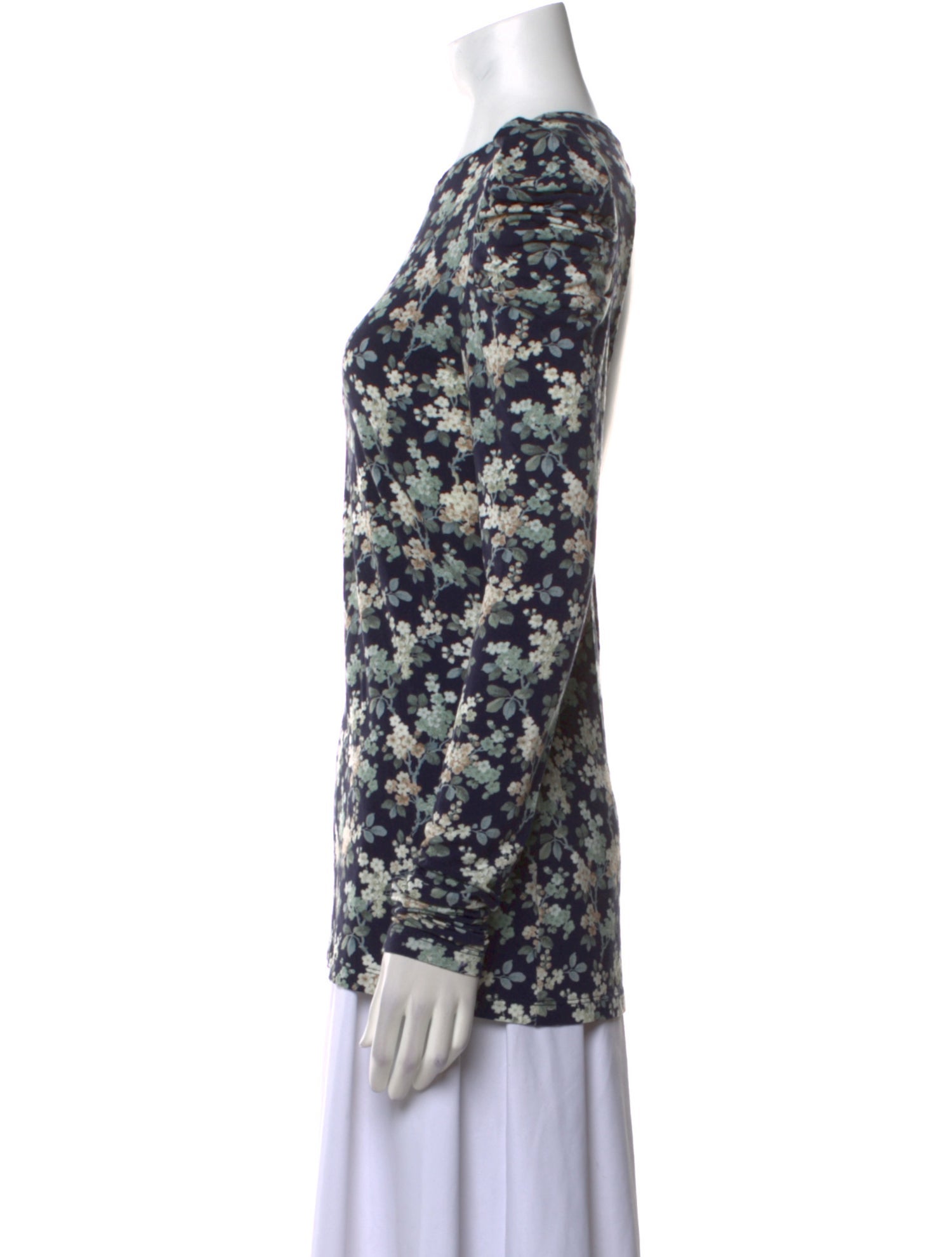 Les Rêveries Floral Print Crew Neck Sweatshirt