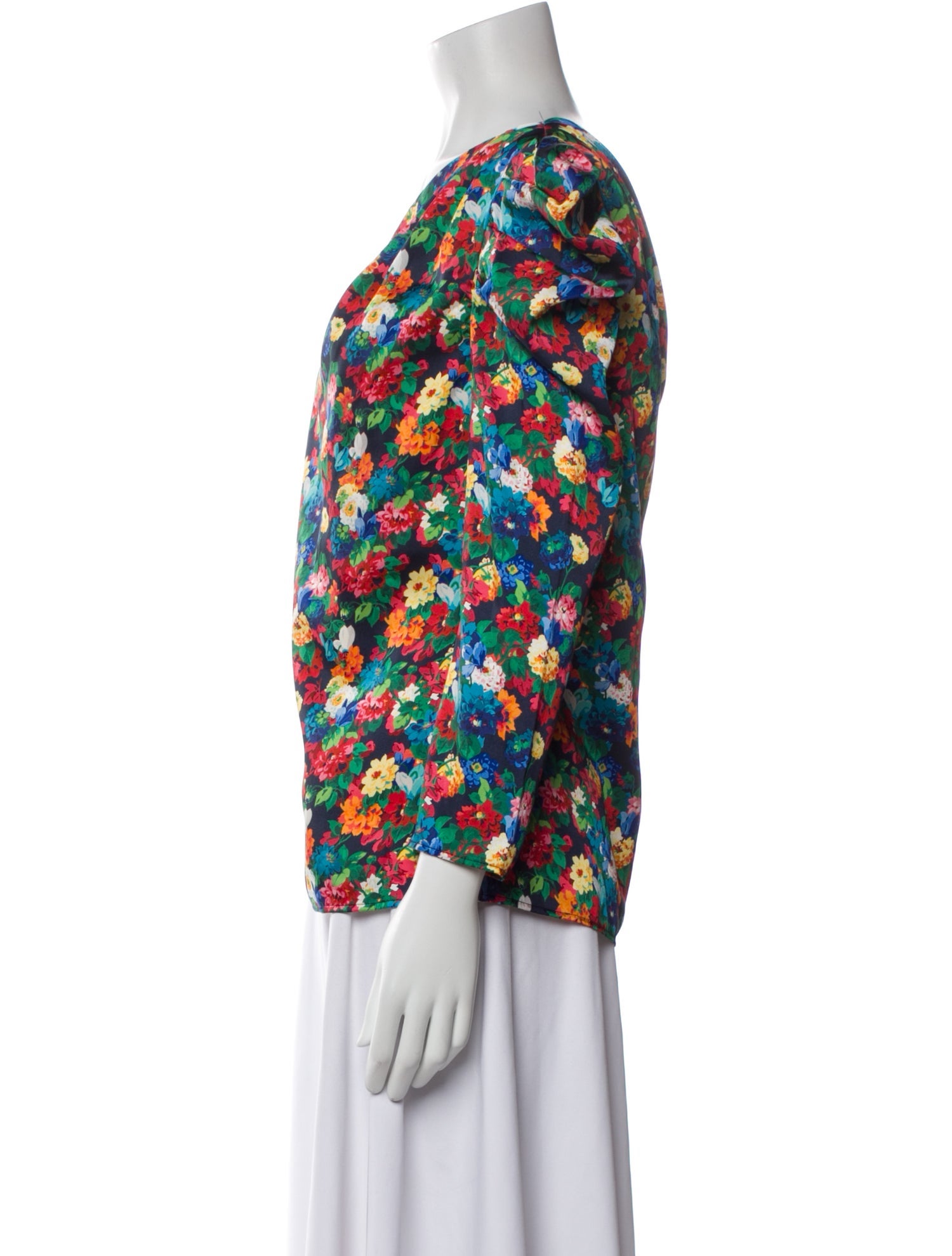 Les Rêveries Silk Floral Print Blouse