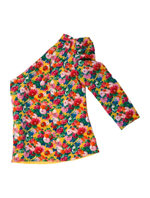 Les Rêveries Silk Floral Print Crop Top