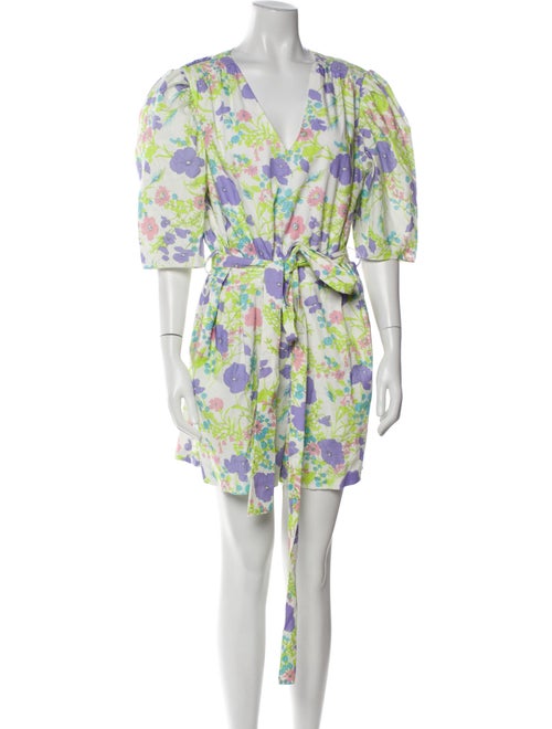 Les Rêveries Printed Plunge Neckline Romper