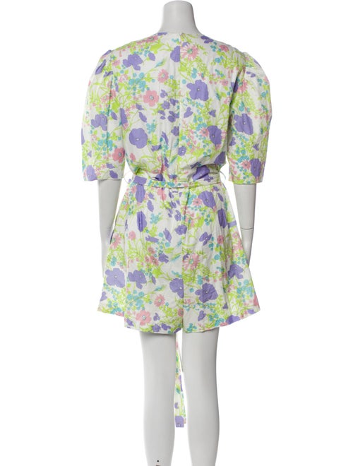 Les Rêveries Printed Plunge Neckline Romper