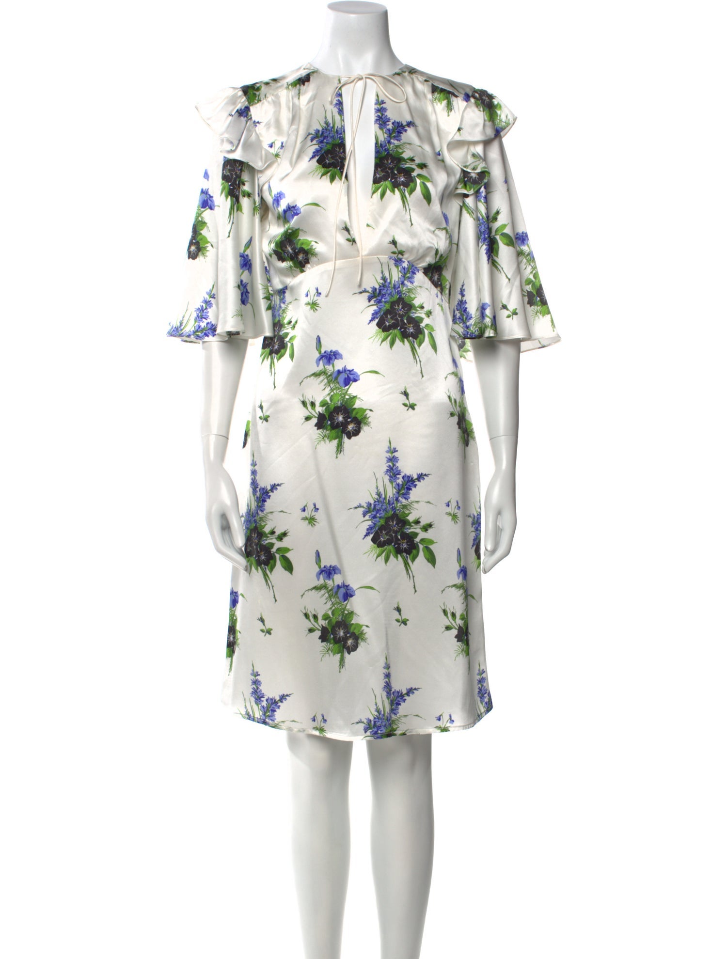 Les Rêveries Floral Print Knee-Length Dress