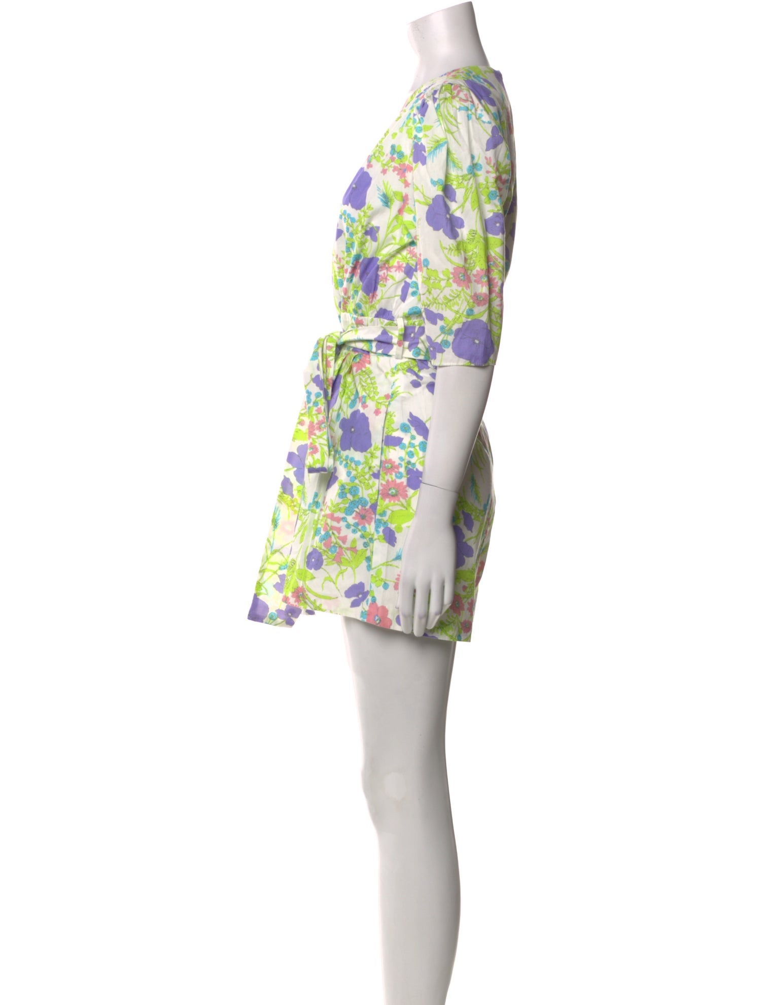 Les Rêveries Floral Print V-Neck Romper