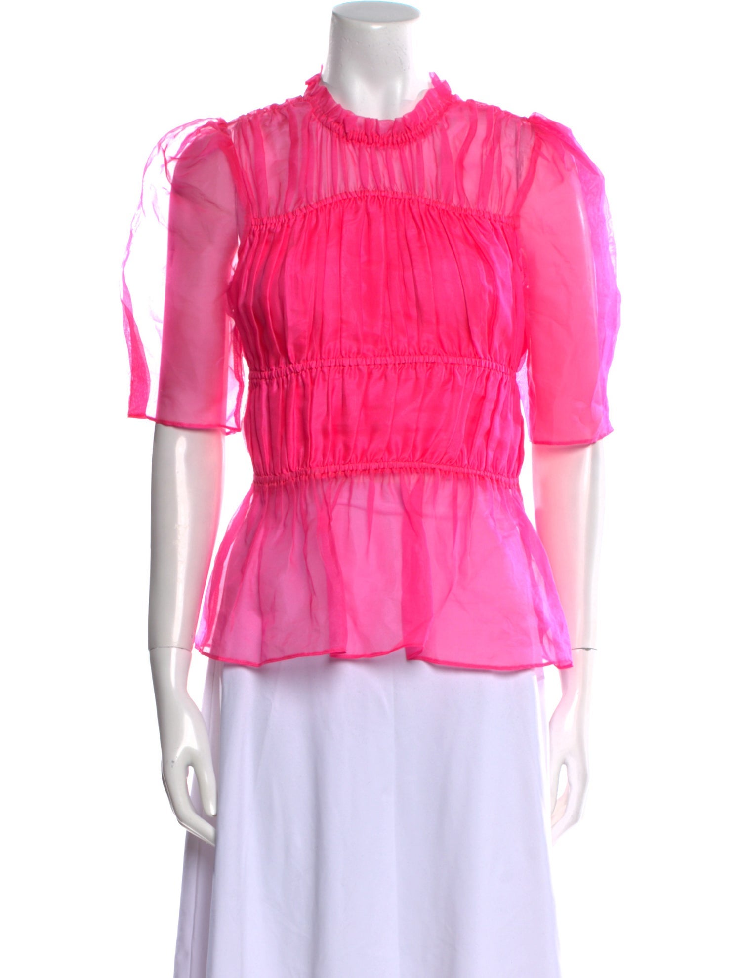 Les Rêveries Silk Mock Neck Blouse