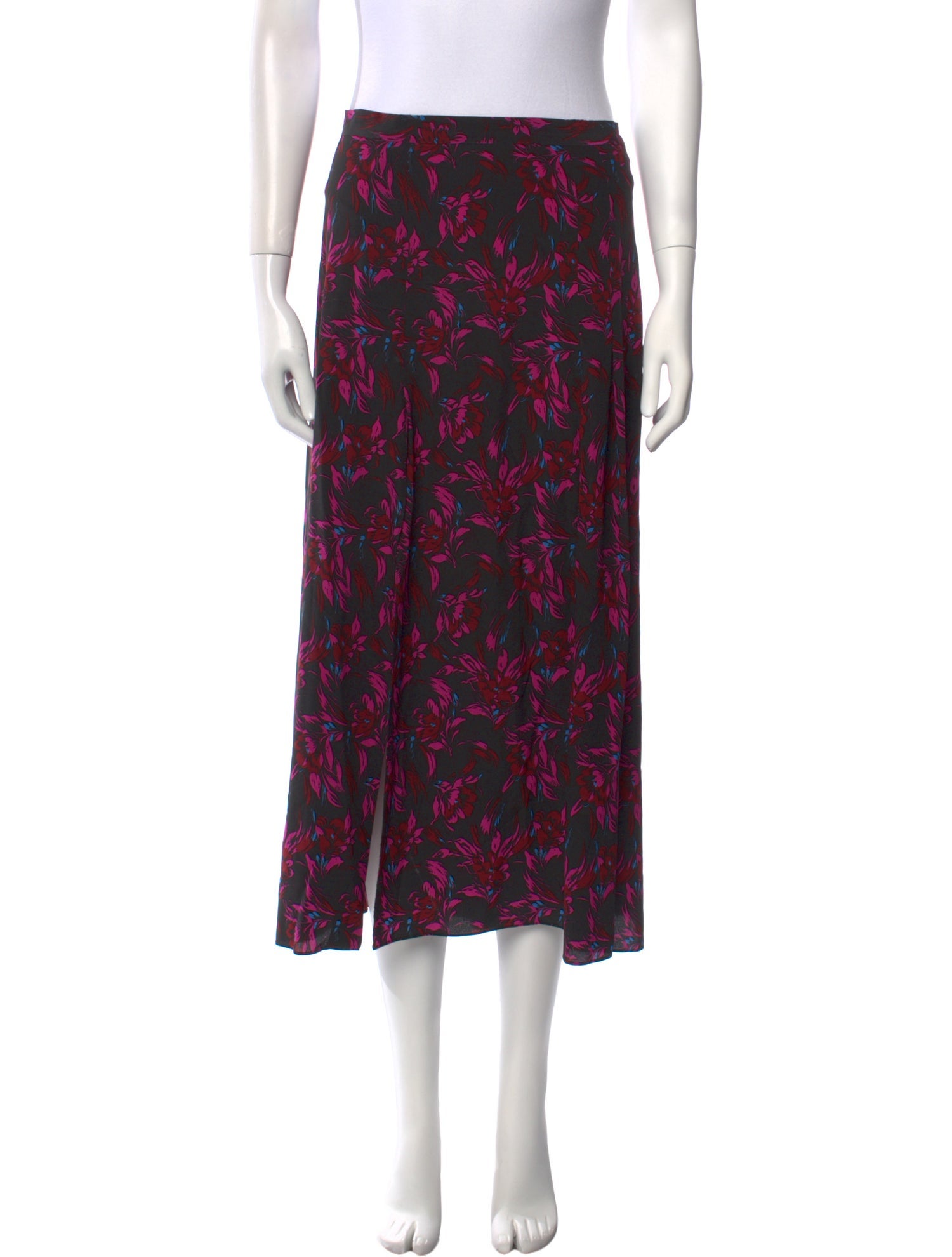 Les Rêveries Silk Midi Length Skirt