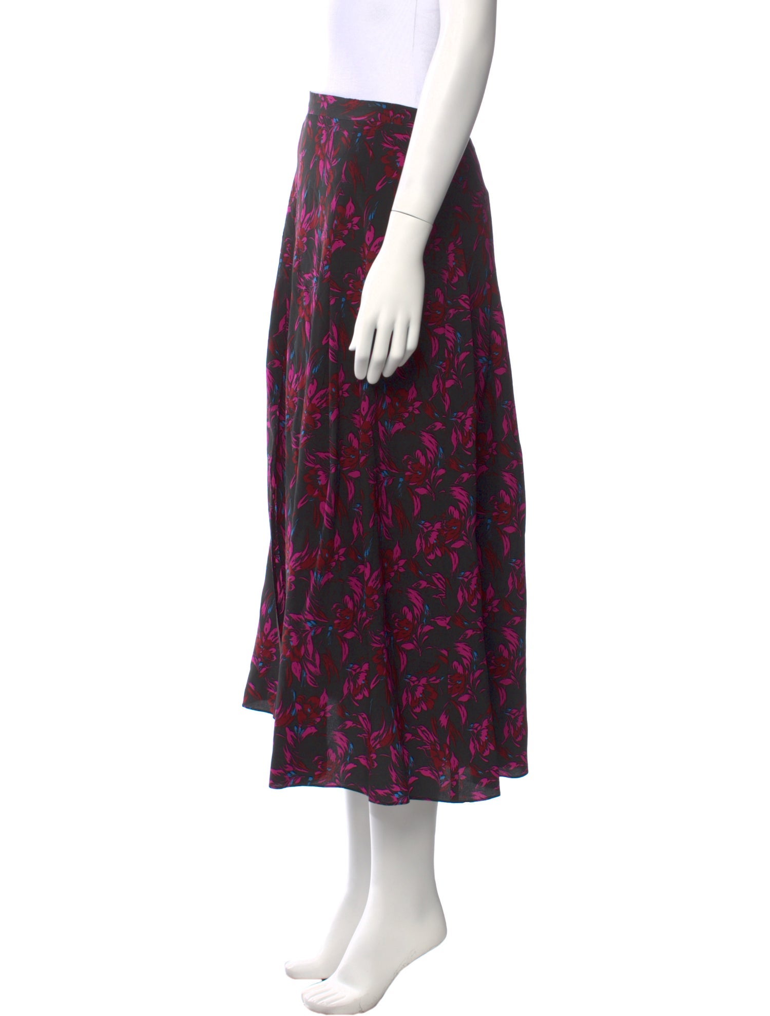 Les Rêveries Silk Midi Length Skirt