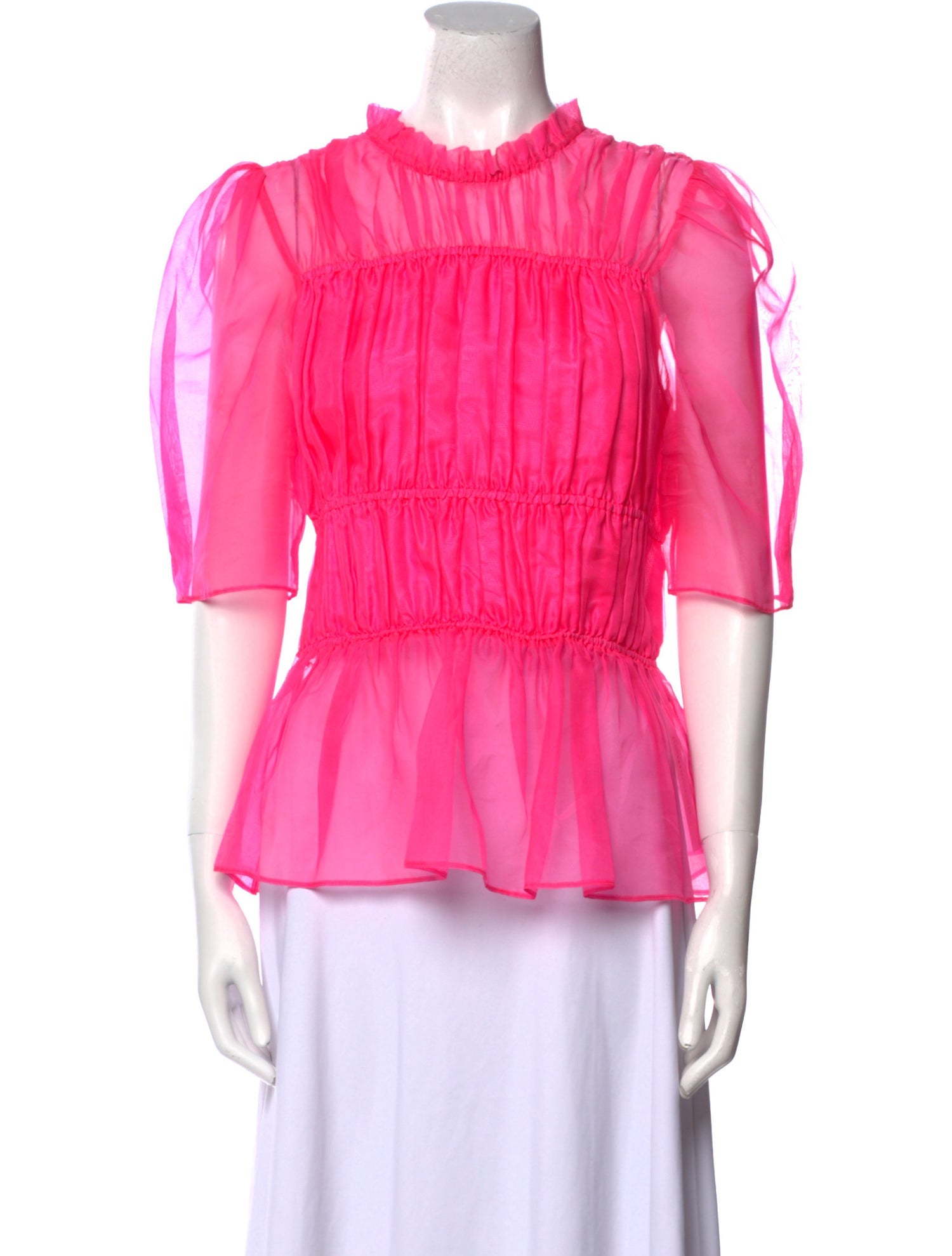 Les Rêveries Silk Mock Neck Blouse