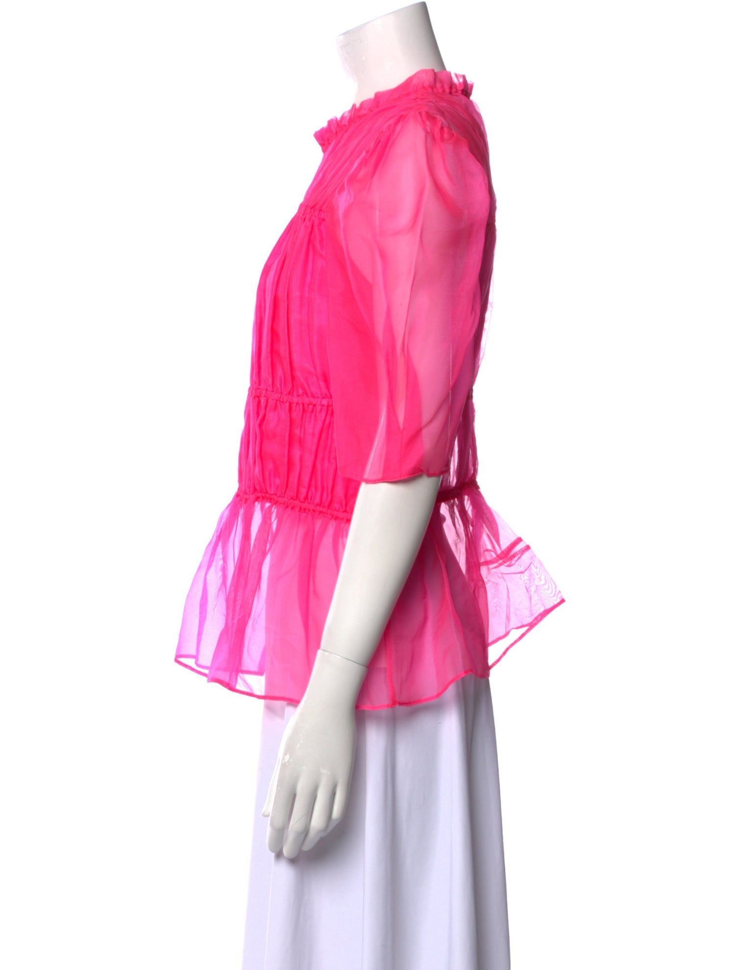 Les Rêveries Silk Mock Neck Blouse