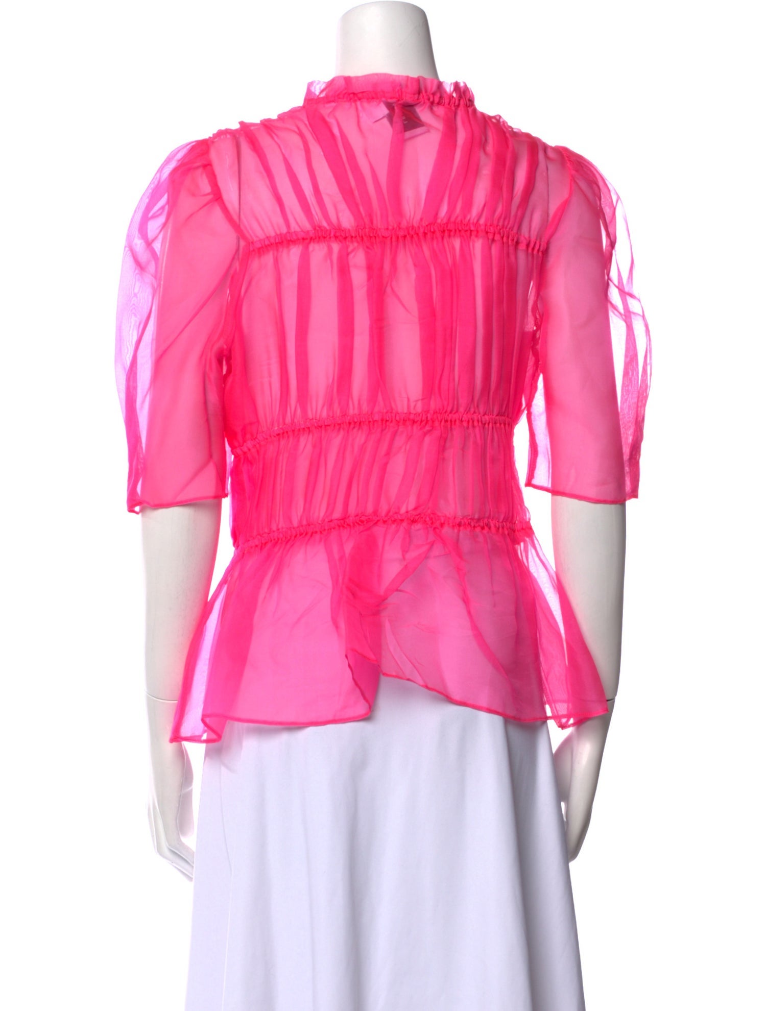 Les Rêveries Silk Mock Neck Blouse