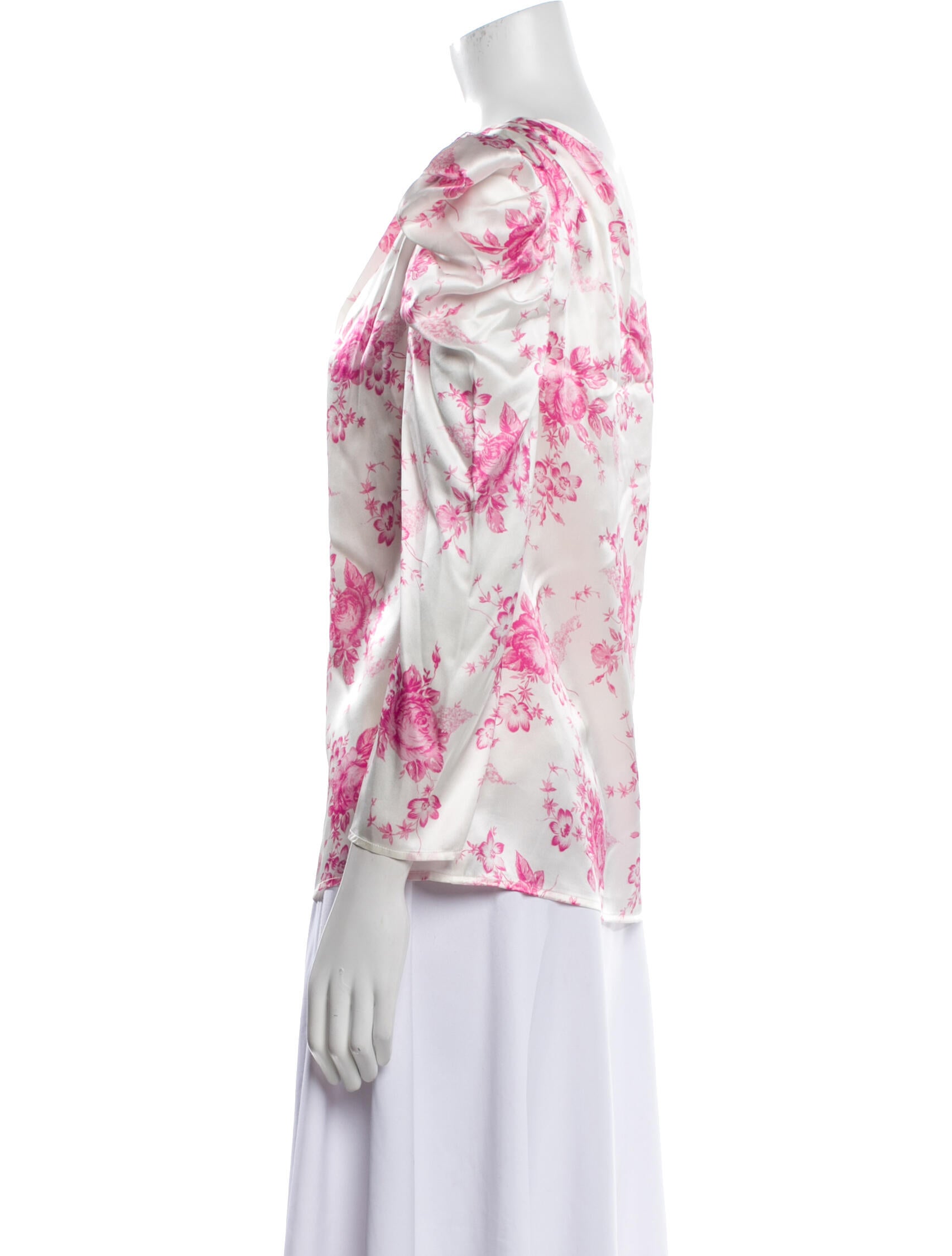 Les Rêveries Silk Floral Print Blouse w/ Tags