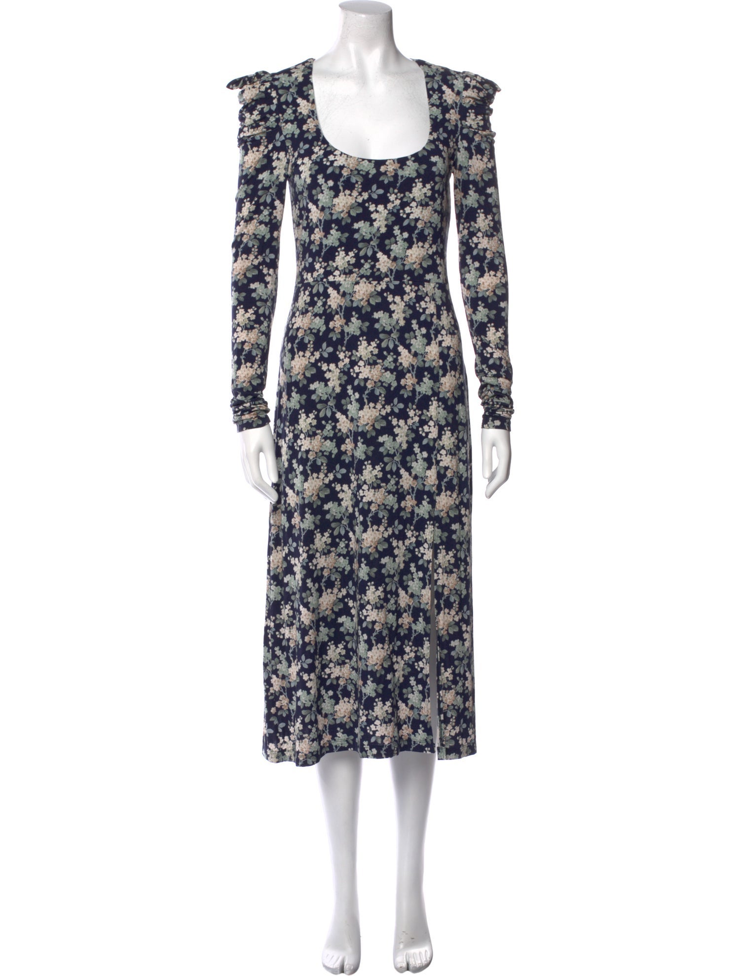 Les Rêveries Floral Print Midi Length Dress