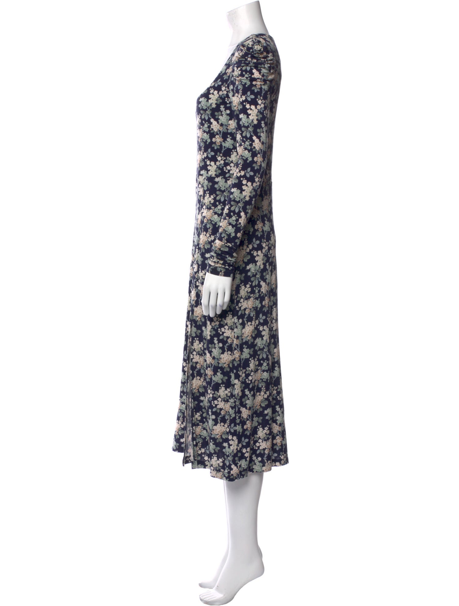 Les Rêveries Floral Print Midi Length Dress