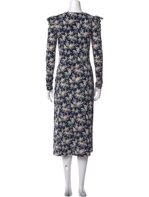Les Rêveries Floral Print Midi Length Dress
