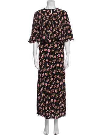 Les Rêveries Silk Floral Print Dress Set