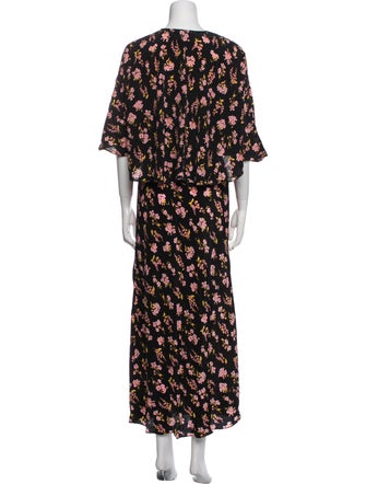 Les Rêveries Silk Floral Print Dress Set