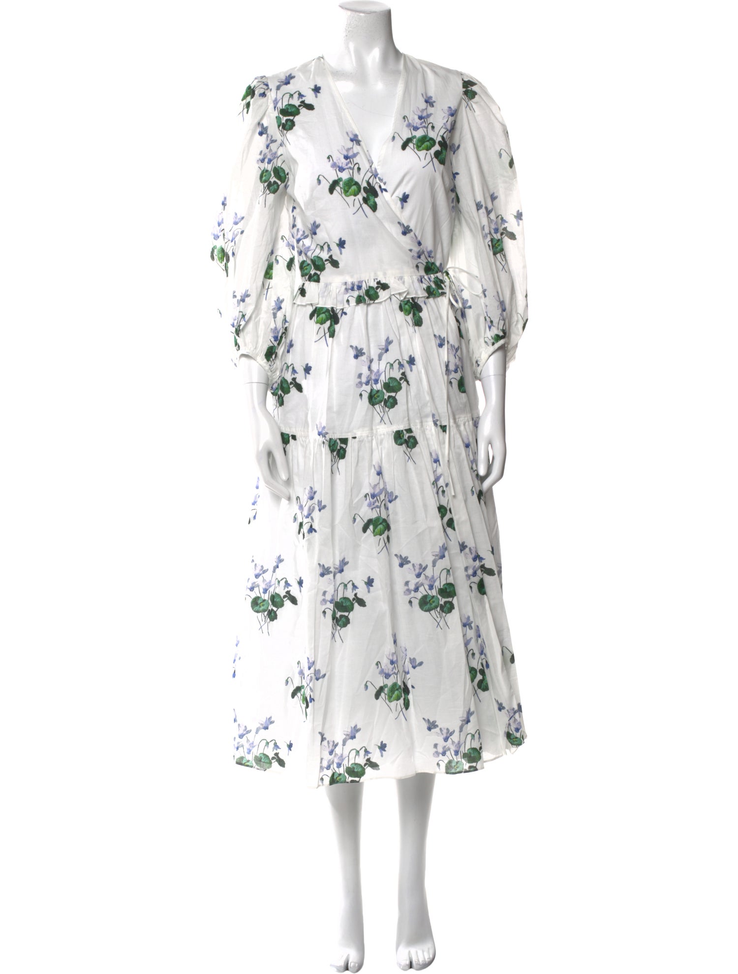 Les Rêveries Floral Print Midi Length Dress