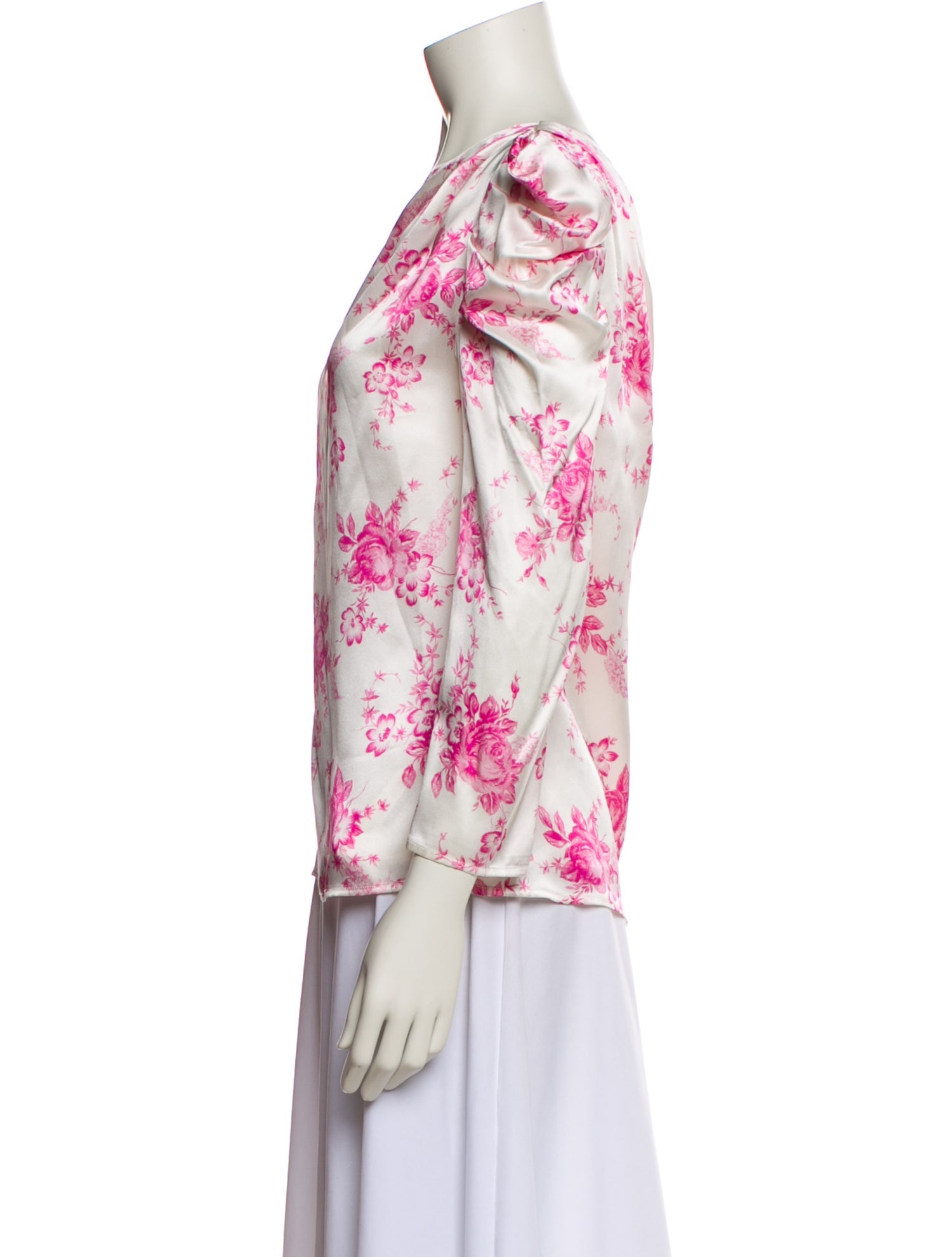 Les Rêveries Silk Floral Print Blouse