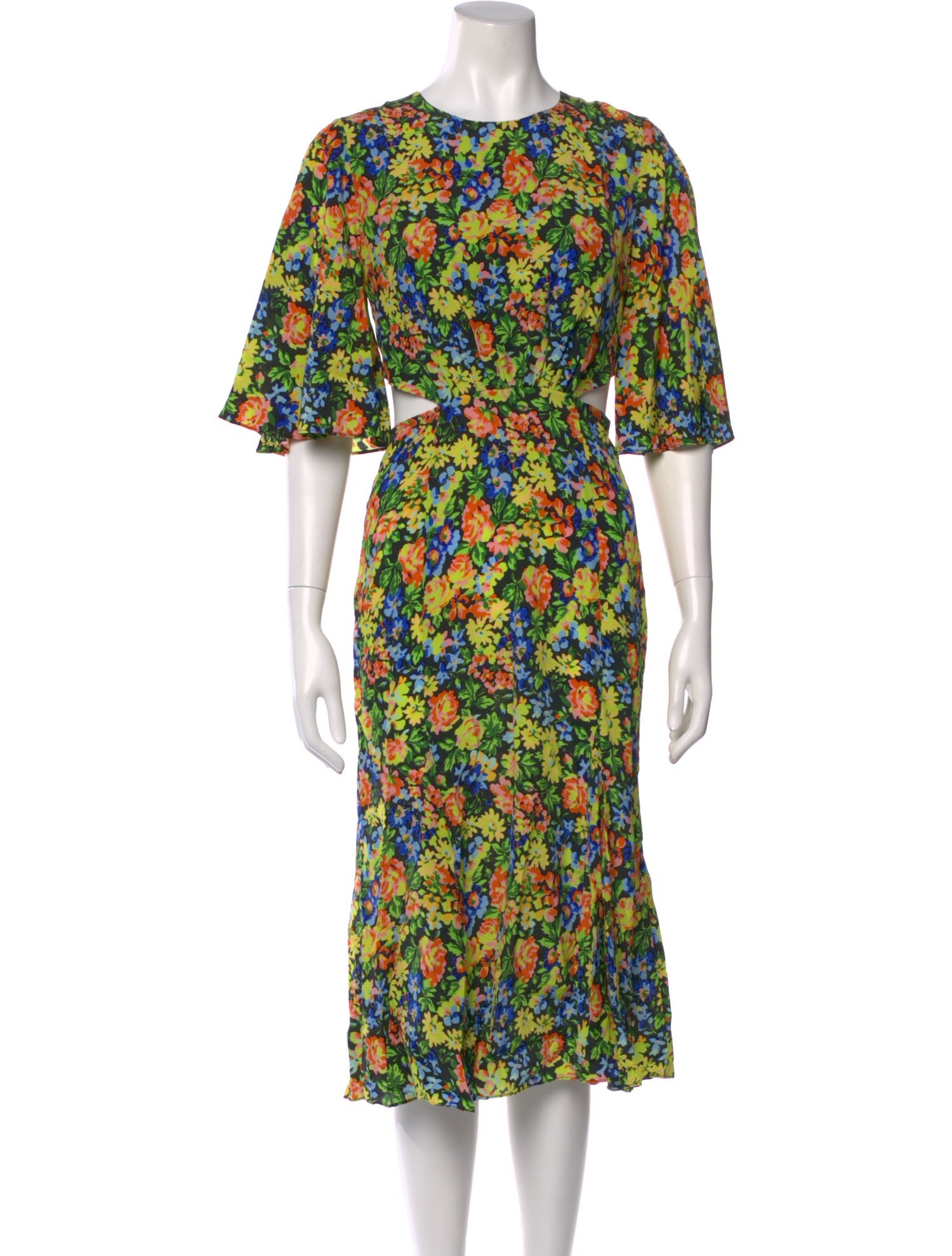 Les Rêveries Floral Print Midi Length Dress w/ Tags