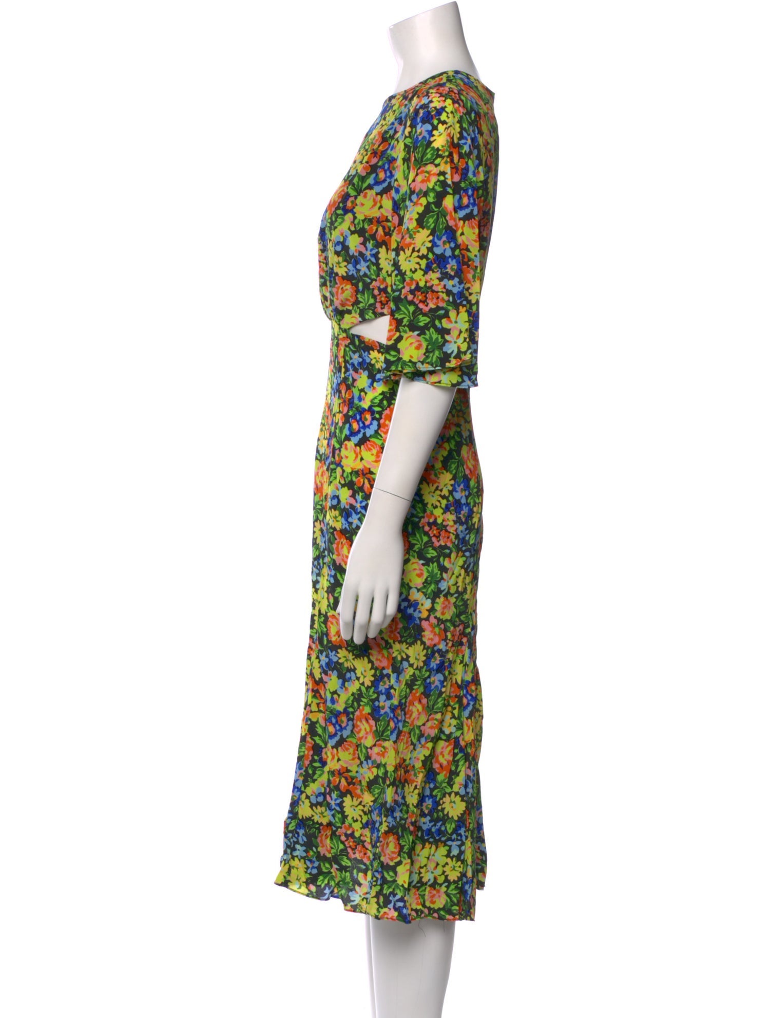 Les Rêveries Floral Print Midi Length Dress w/ Tags