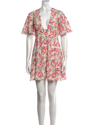 Pre-owned Les Rêveries Silk Mini Dress In Pink