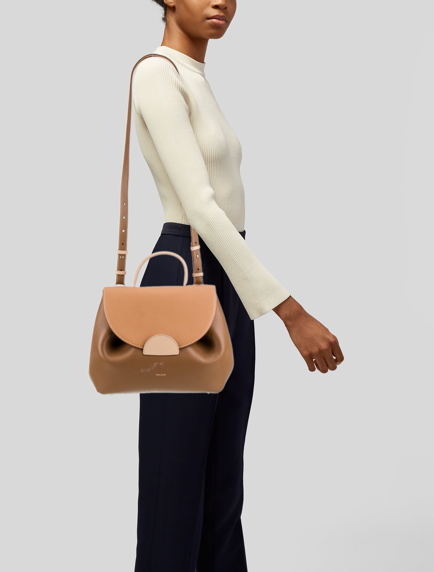Polène Leather Top Handle Bag