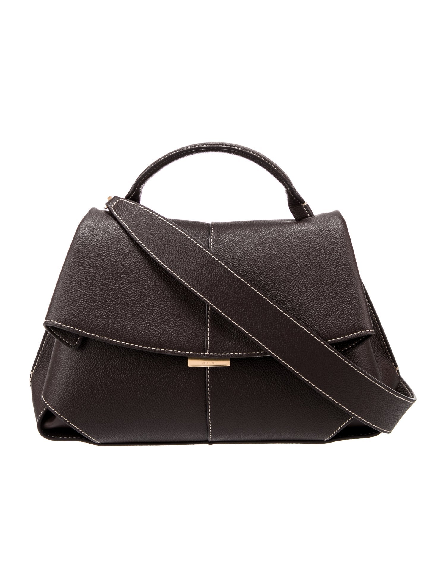 Polène Leather Top Handle Bag