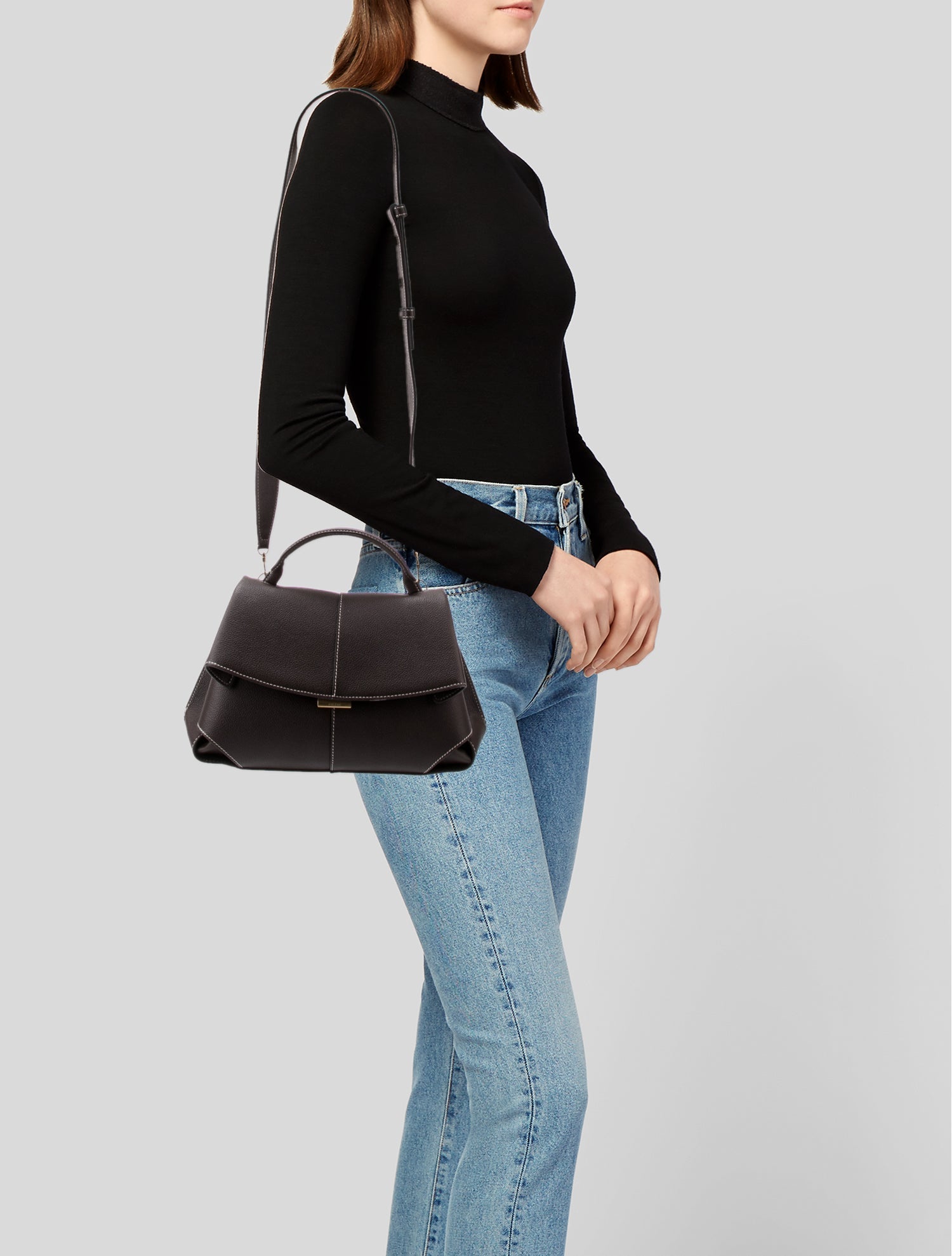 Polène Leather Top Handle Bag