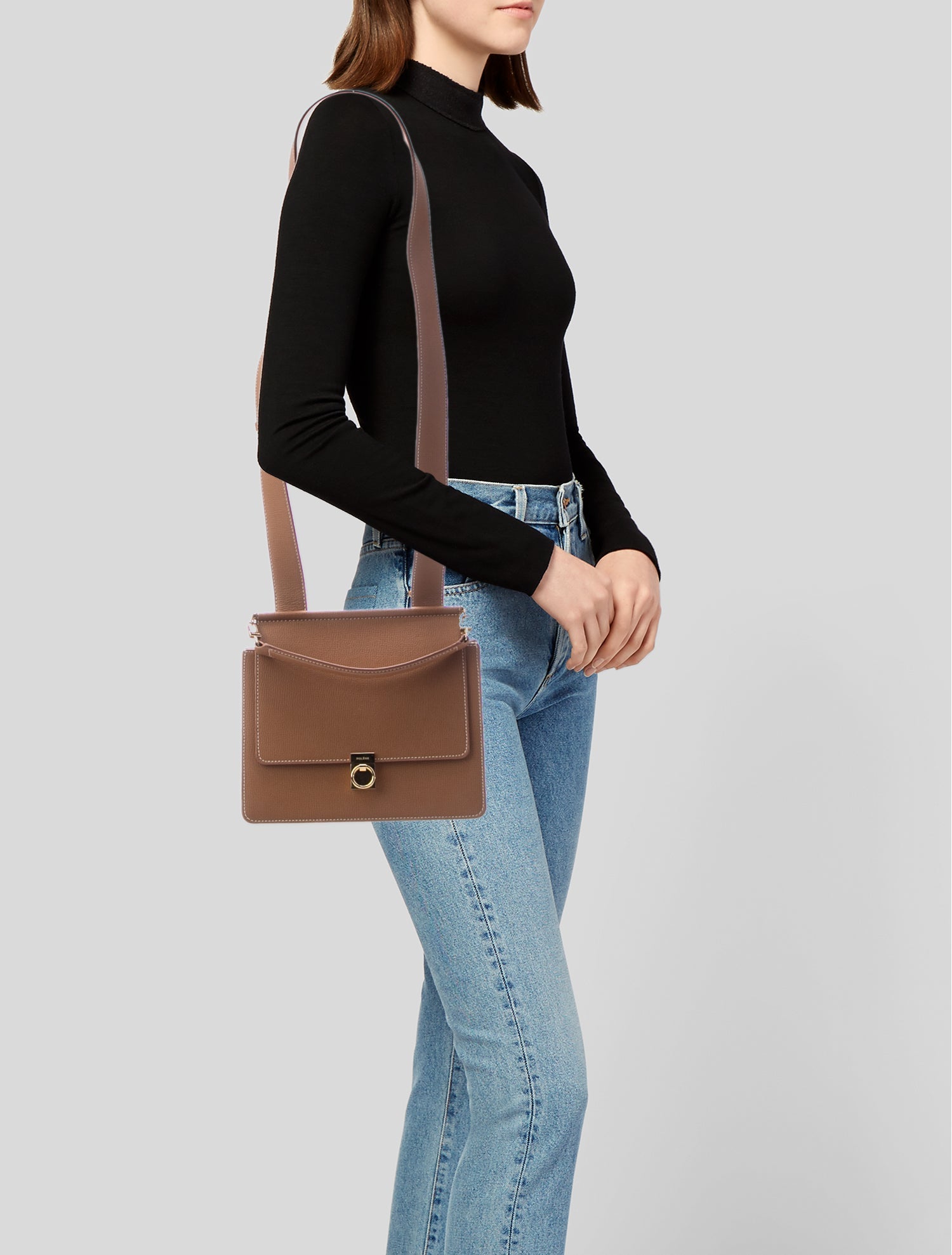 Polène Leather Top Handle Bag