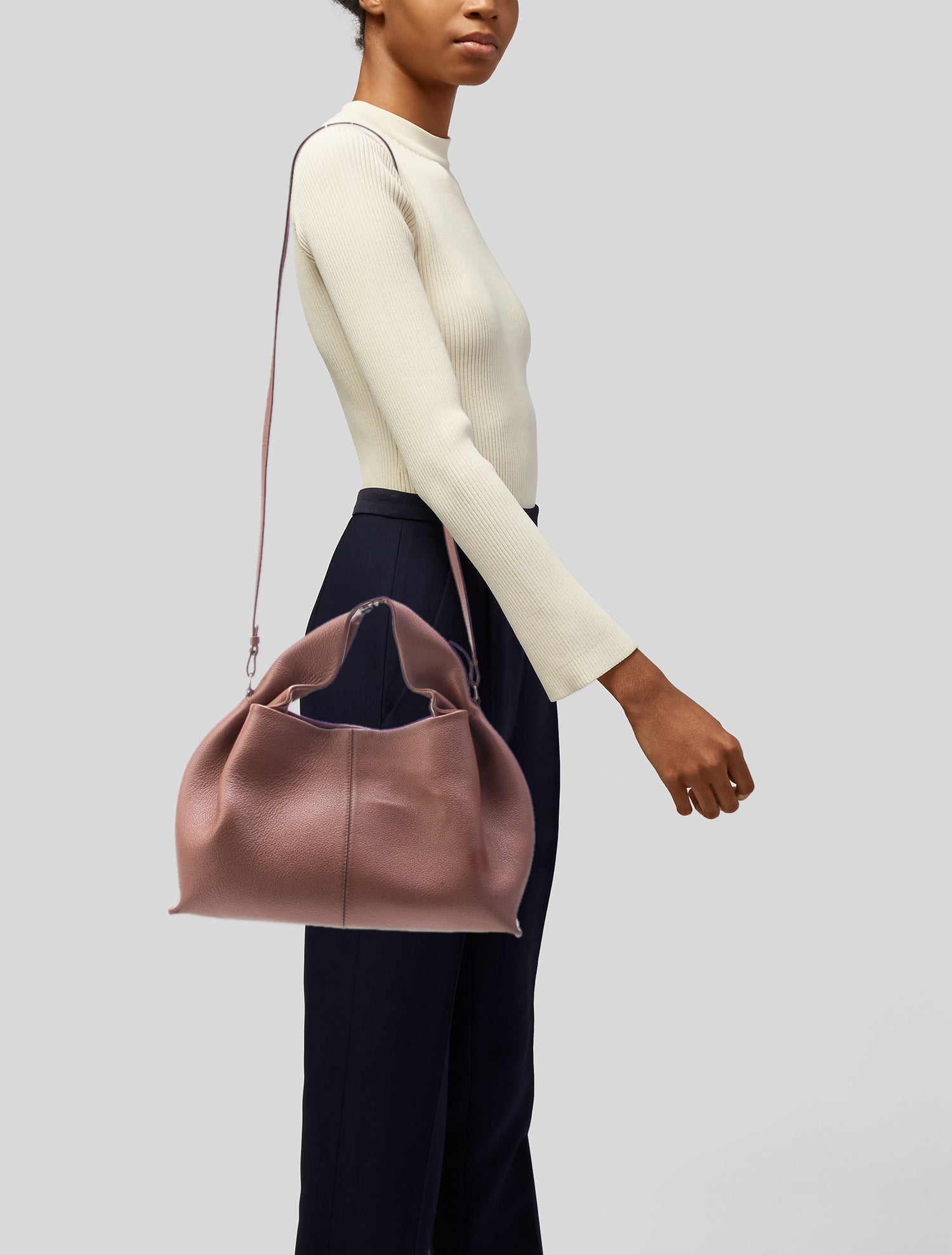Polène Leather Top Handle Bag