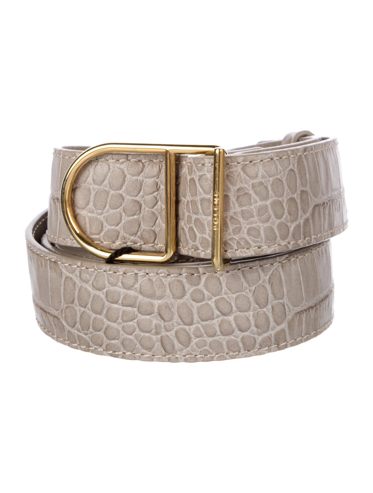 Polène Embossed Leather Belt