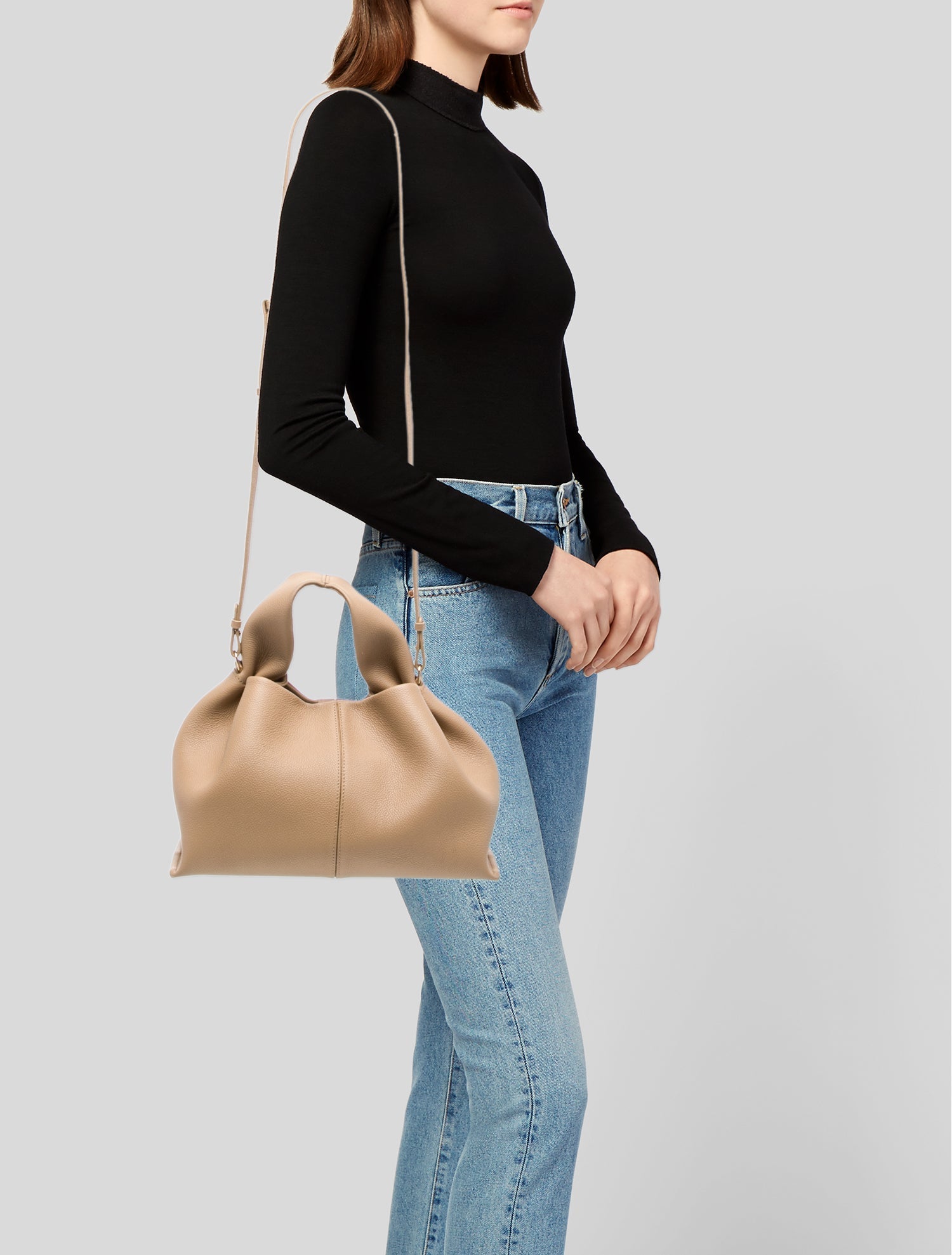 Polène Leather Top Handle Bag