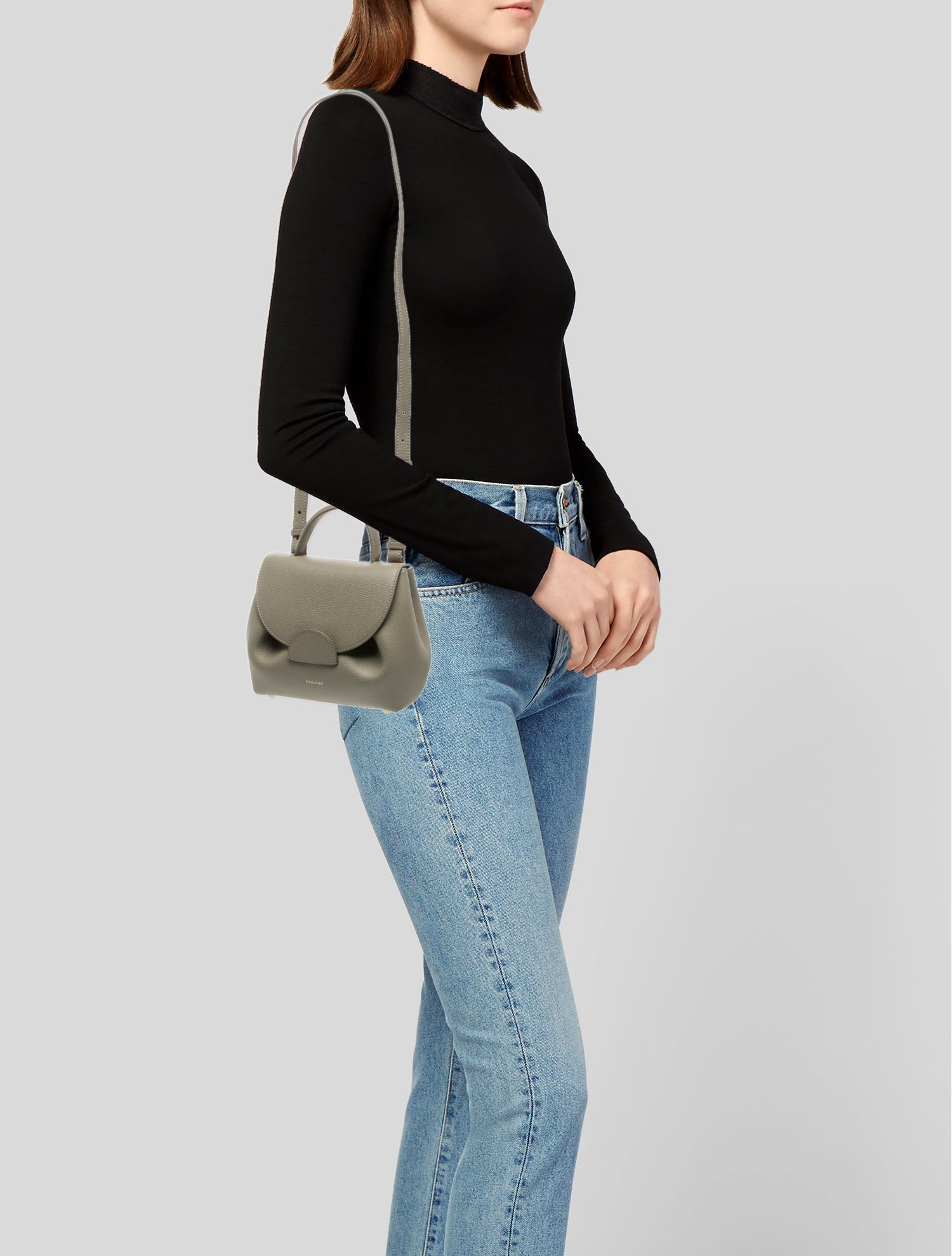 Polène Leather Top Handle Bag