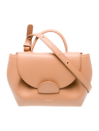 Polène Leather Numéro Un Nano Textured Tan