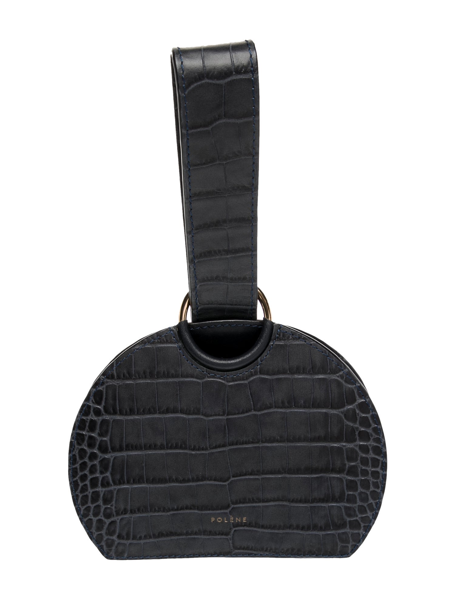 Polène Embossed Leather Top Handle Bag