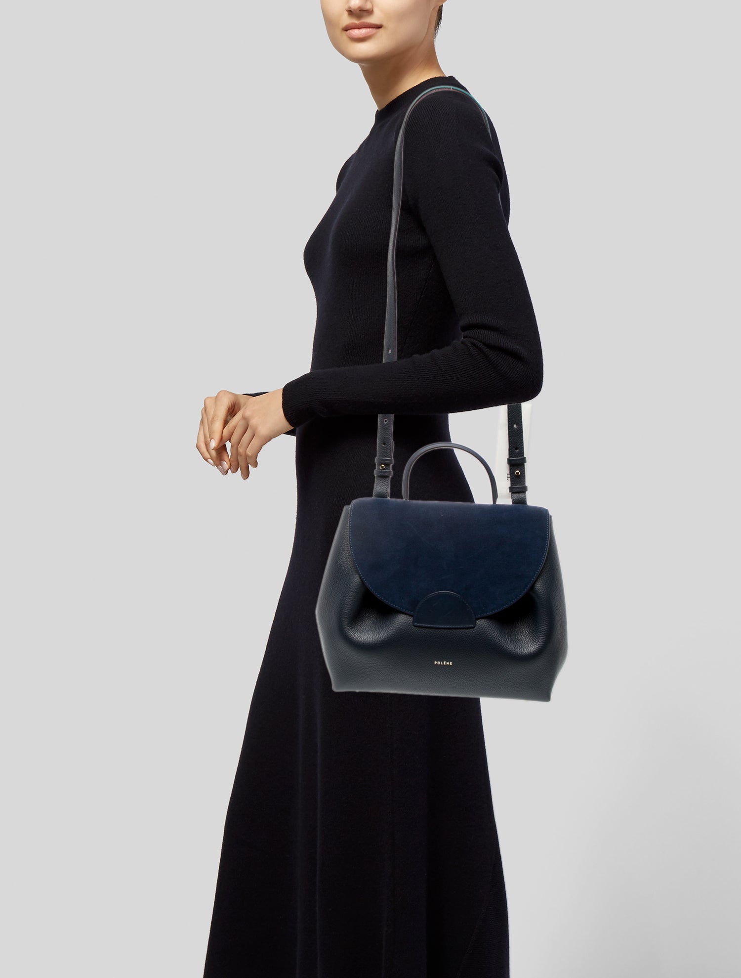 Polène Leather Top Handle Bag