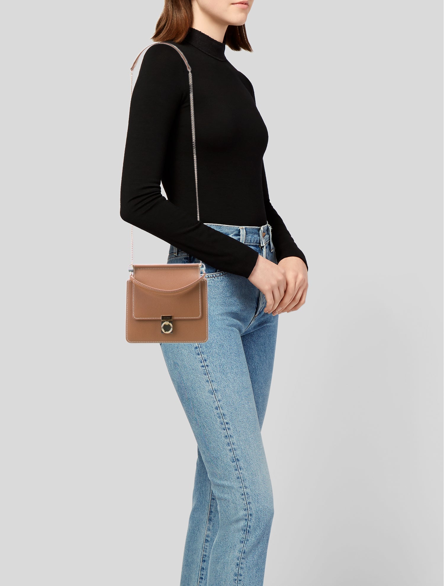 Polène Leather Top Handle Bag