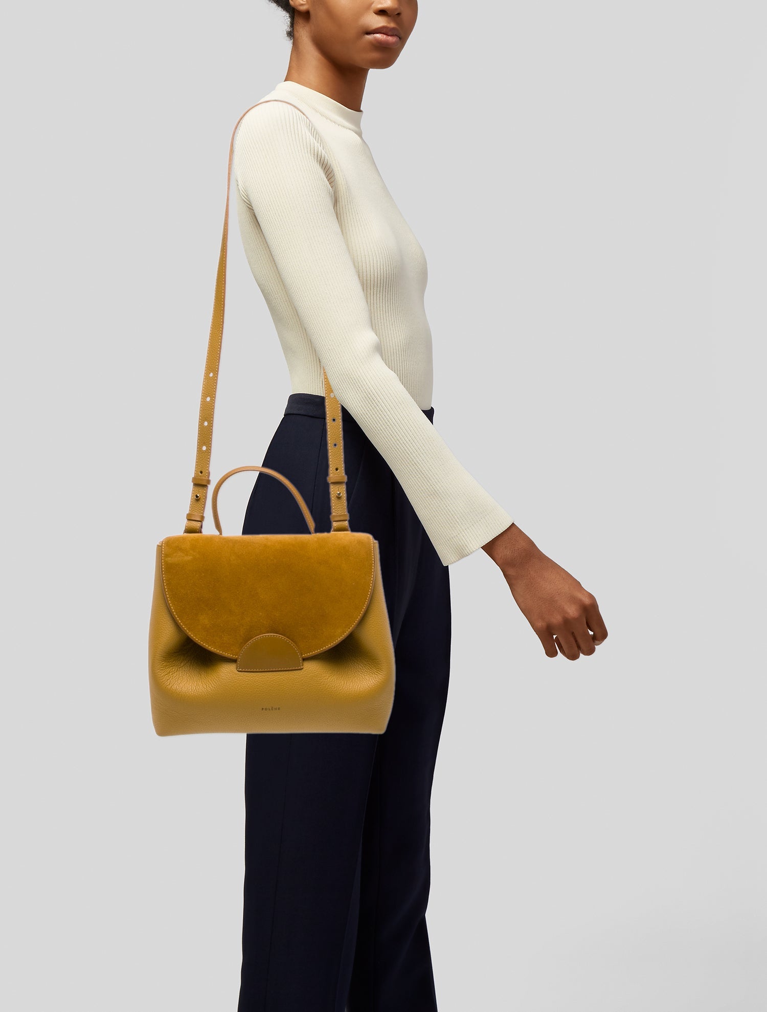 Polène Leather Top Handle Bag