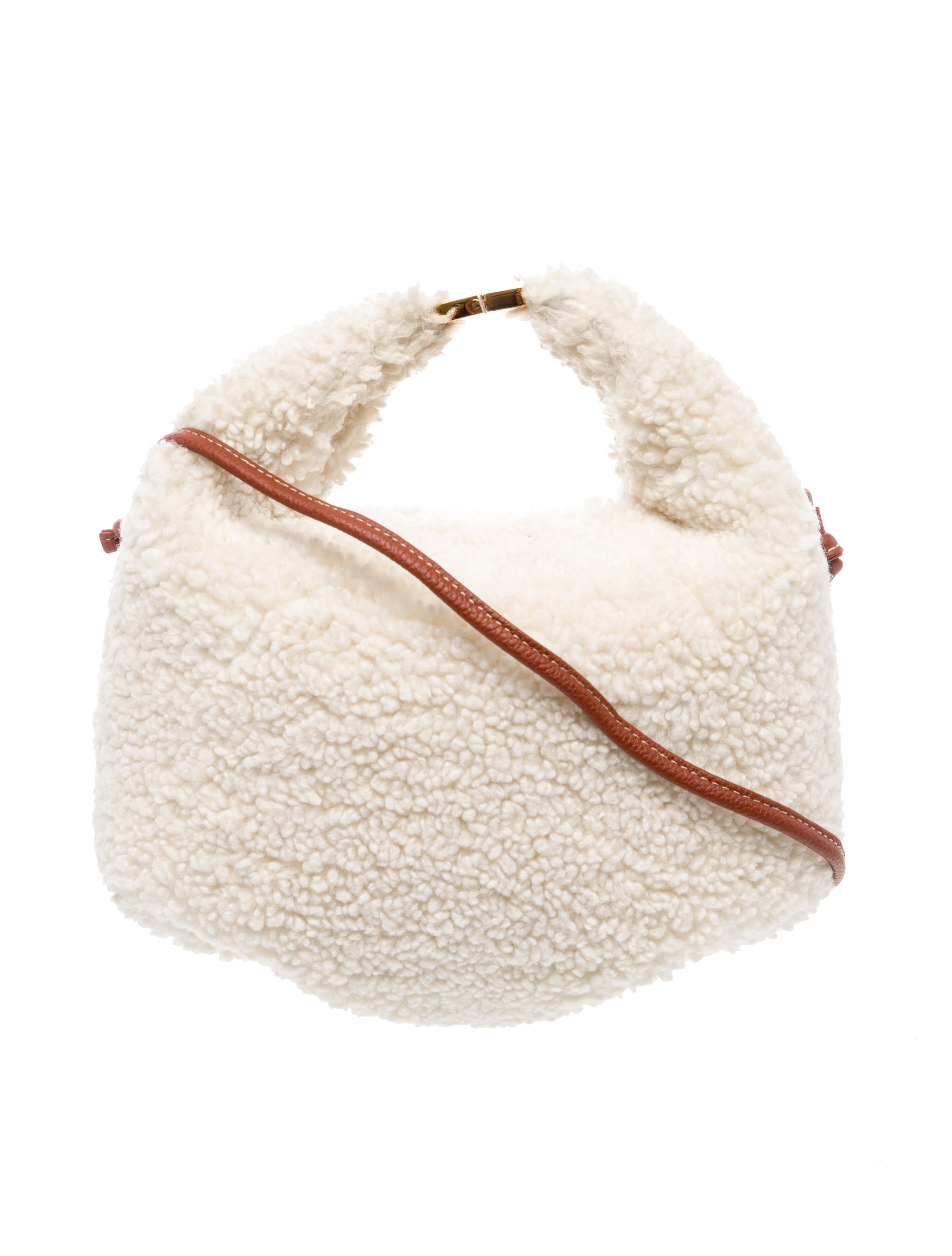 Polène Shearling Top Handle Bag