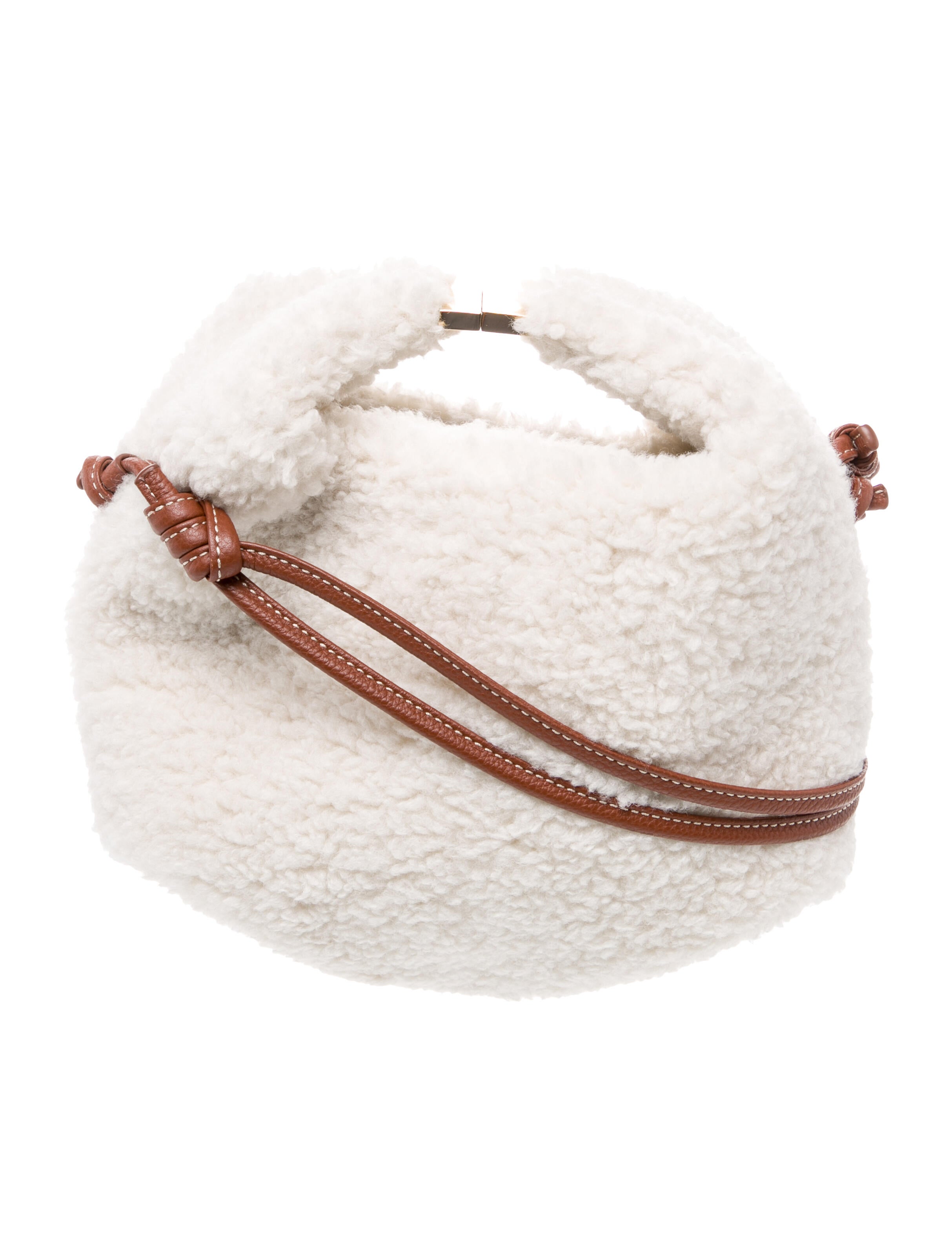 Polène Shearling Top Handle Bag