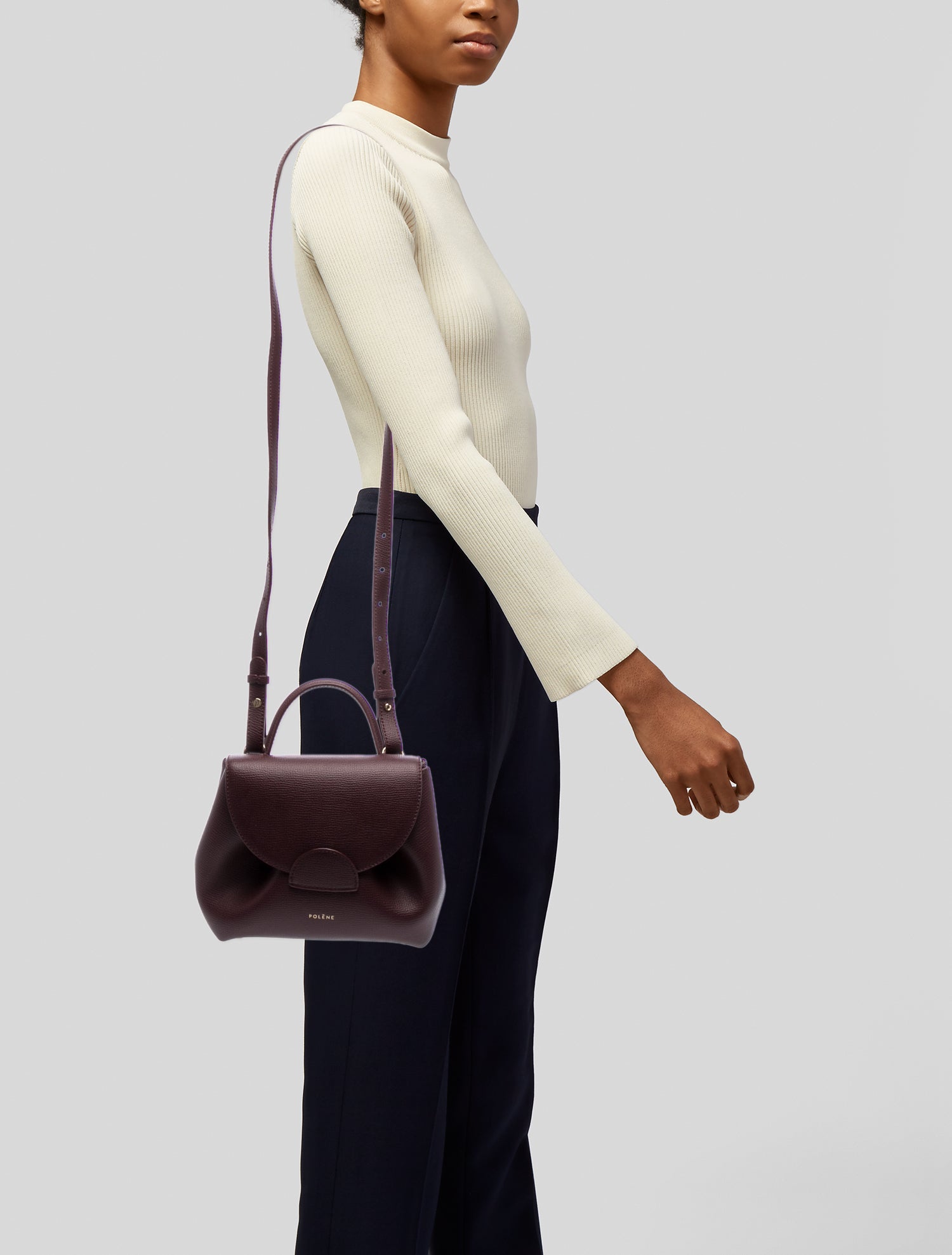 Polène Leather Top Handle Bag