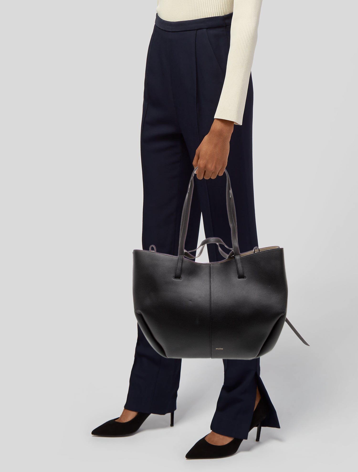 Polène Leather Top Handle Bag