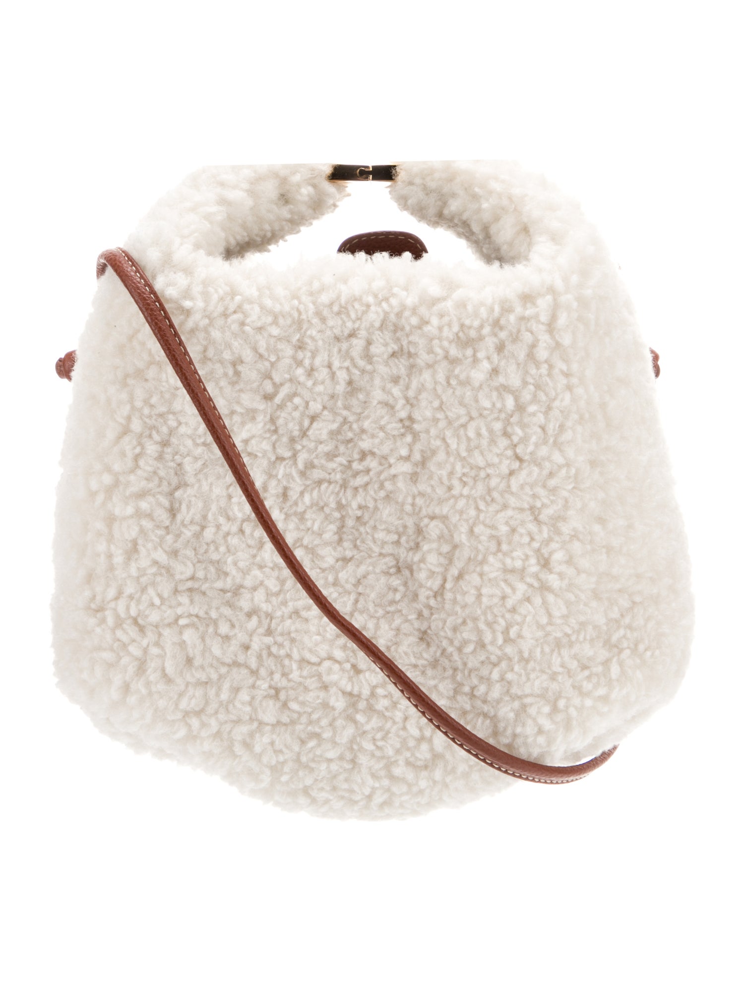 Polène Shearling Crossbody Bag