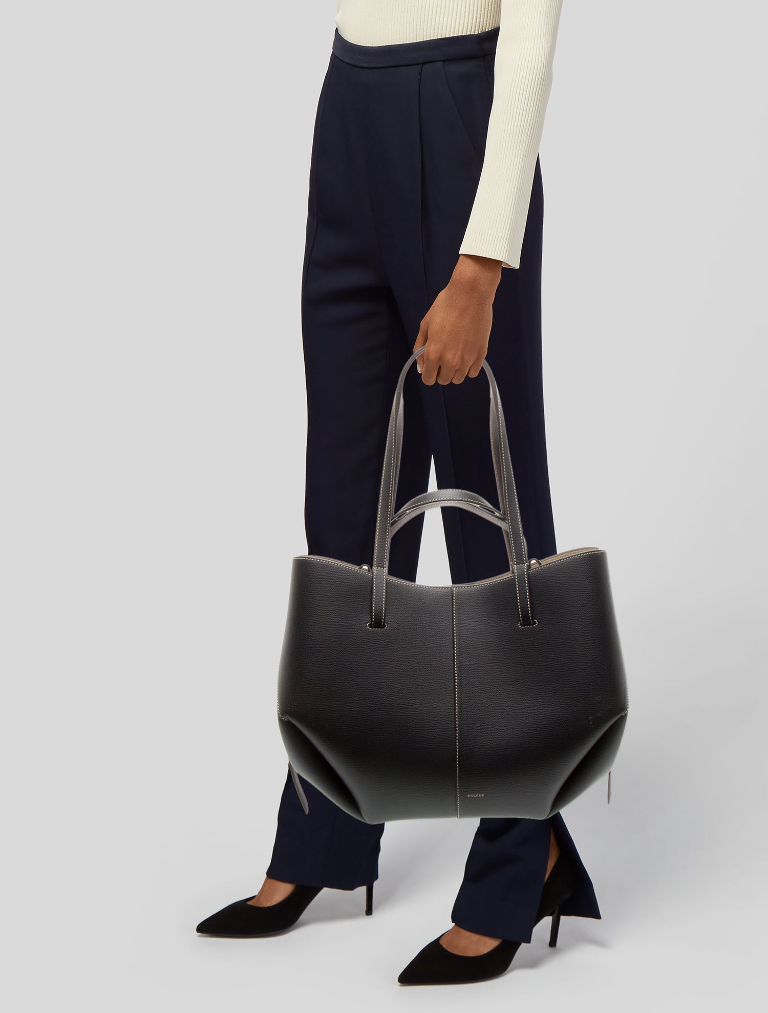 Polène Leather Top Handle Bag